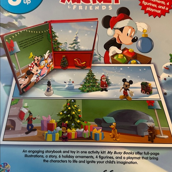 My Busy Books Disney Mickey & Friends Christmas 6 Ornaments 4 Figures & Playmat - Picture 5 of 5
